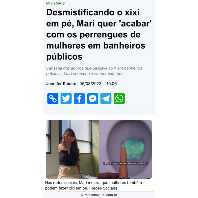 Campo Grande News — Mari mostra como ficou mais fácil fazer xixi em pé