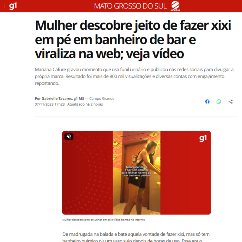 Campo Grande News — Por que mulher fazendo xixi em pé incomoda tanta gente?